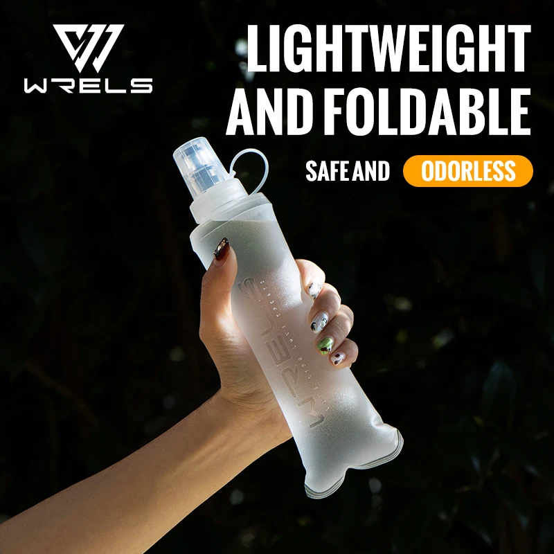 WRELS 250ml 500ml Soft Flask Folding Collapsible Water Bottle TPU BPA Free Outdoor Sport Portable Water Bag Running Camping - Imagem 9