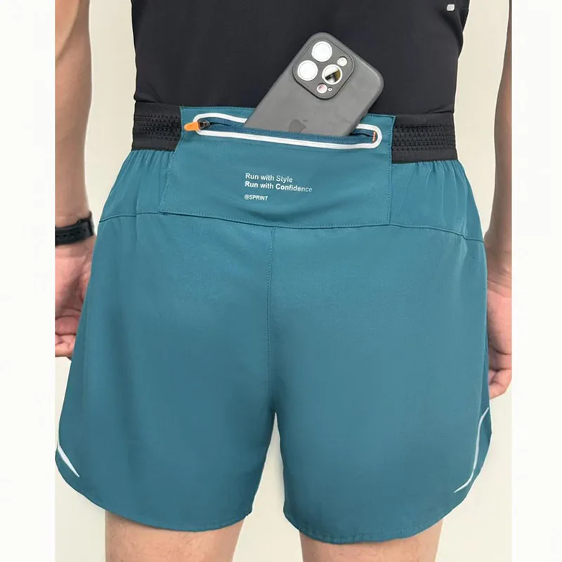 Men Running Shorts Gym Marathon Track Sports Shorts 2 In 1 Quick Dry Workout Training Gym Fitness Short Pants Summer Men Shorts - Imagem 4