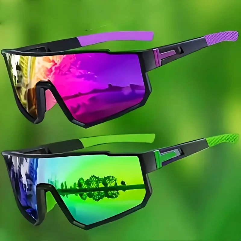 2pcs Outdoor Cycling Sunglasses Men Road Driving Bike Glasses Sports Mountain Climbing Women Bicycle Cycling UV400 Goggles - Imagem 3