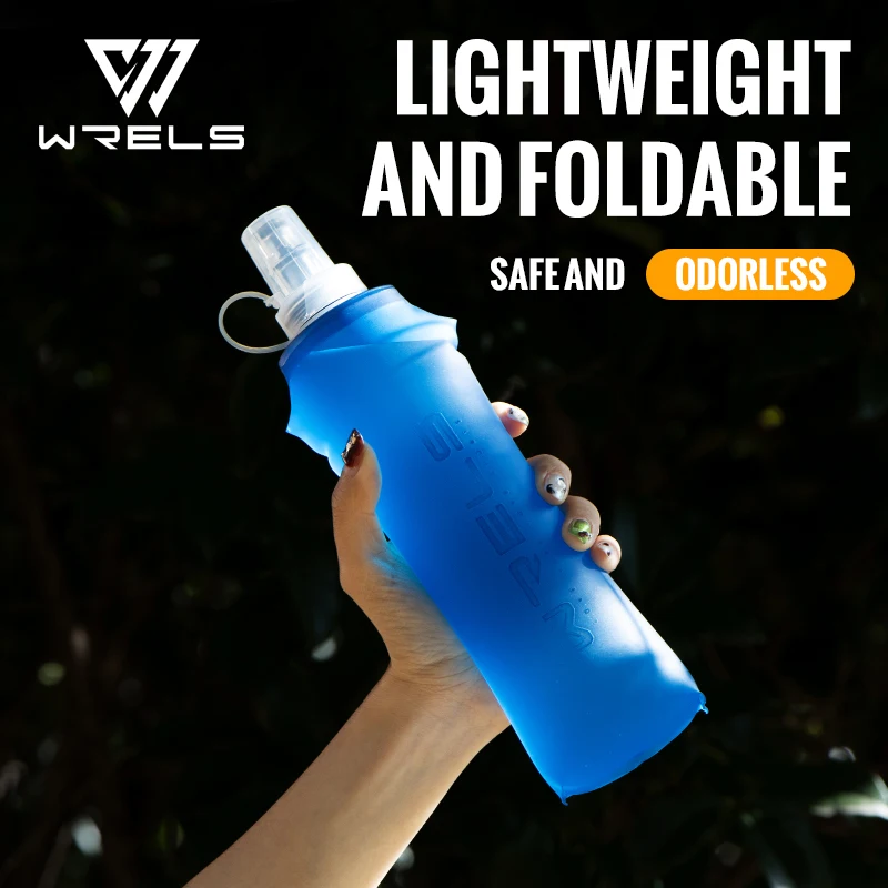 WRELS 250ml 500ml Soft Flask Folding Collapsible Water Bottle TPU BPA Free Outdoor Sport Portable Water Bag Running Camping - Imagem 12