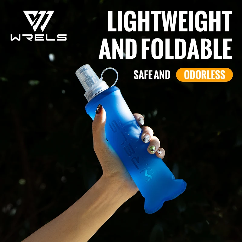 WRELS 250ml 500ml Soft Flask Folding Collapsible Water Bottle TPU BPA Free Outdoor Sport Portable Water Bag Running Camping - Imagem 7