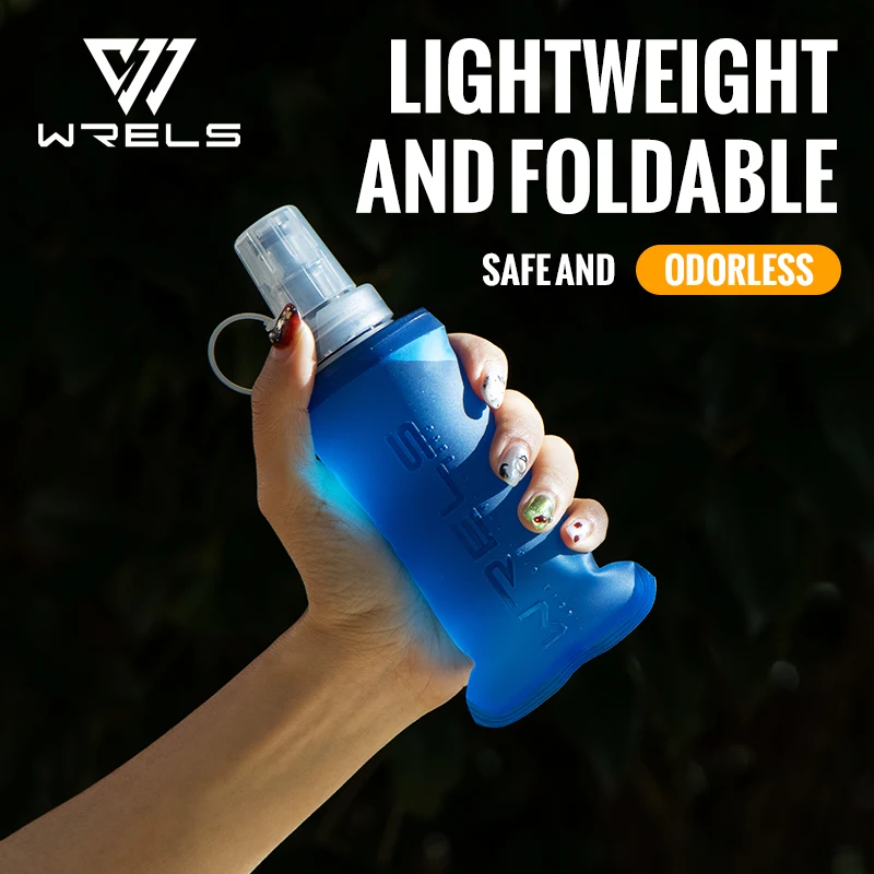 WRELS 250ml 500ml Soft Flask Folding Collapsible Water Bottle TPU BPA Free Outdoor Sport Portable Water Bag Running Camping - Imagem 10