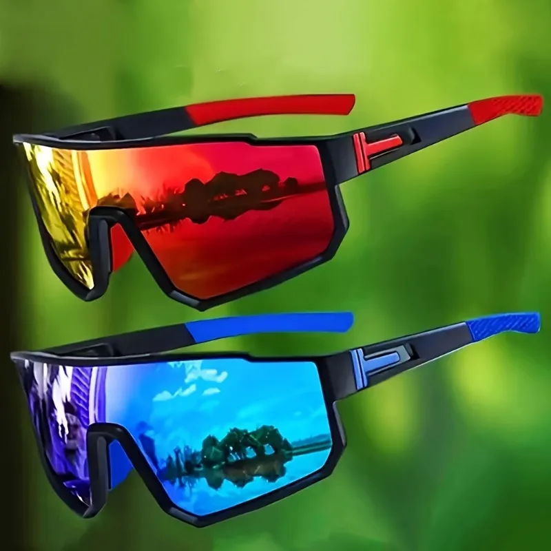 2pcs Outdoor Cycling Sunglasses Men Road Driving Bike Glasses Sports Mountain Climbing Women Bicycle Cycling UV400 Goggles - Imagem 2