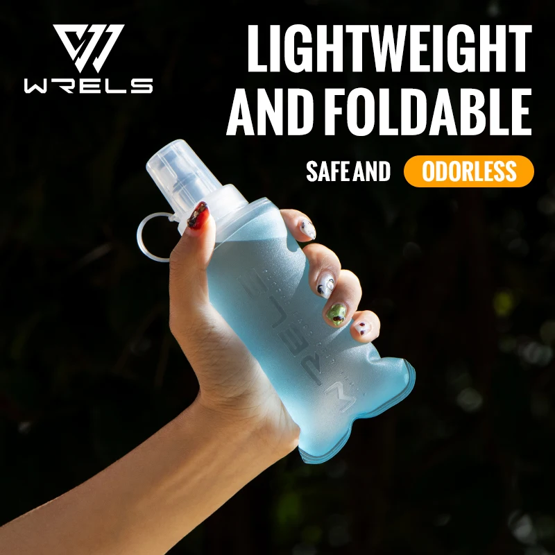 WRELS 250ml 500ml Soft Flask Folding Collapsible Water Bottle TPU BPA Free Outdoor Sport Portable Water Bag Running Camping - Imagem 14