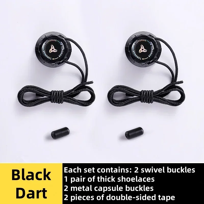 easy installation Automatic Shoelaces Without ties Black white Swivel Buckle Laces Thick Rope Sneakers Shoelace Shoe Accessories - Imagem 11