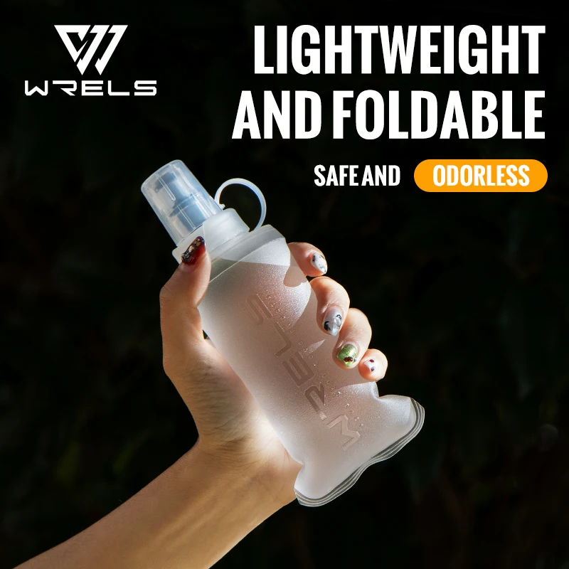WRELS 250ml 500ml Soft Flask Folding Collapsible Water Bottle TPU BPA Free Outdoor Sport Portable Water Bag Running Camping - Imagem 15