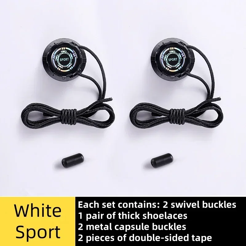 easy installation Automatic Shoelaces Without ties Black white Swivel Buckle Laces Thick Rope Sneakers Shoelace Shoe Accessories - Imagem 16