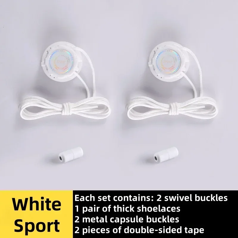 easy installation Automatic Shoelaces Without ties Black white Swivel Buckle Laces Thick Rope Sneakers Shoelace Shoe Accessories - Imagem 12