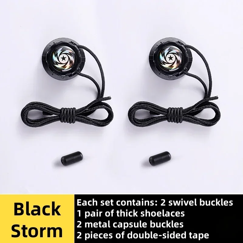 easy installation Automatic Shoelaces Without ties Black white Swivel Buckle Laces Thick Rope Sneakers Shoelace Shoe Accessories - Imagem 13