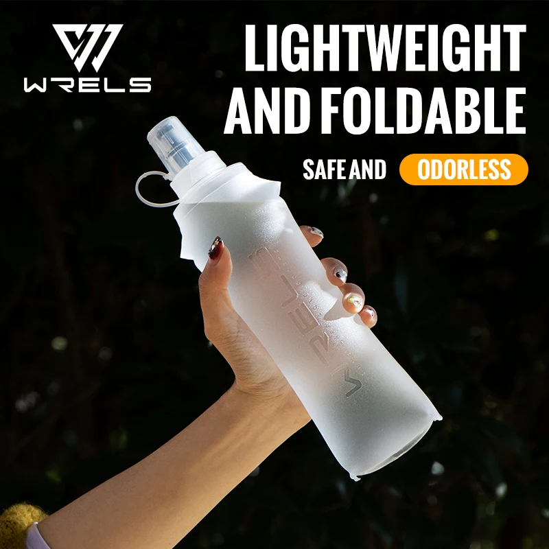 WRELS 250ml 500ml Soft Flask Folding Collapsible Water Bottle TPU BPA Free Outdoor Sport Portable Water Bag Running Camping - Imagem 13